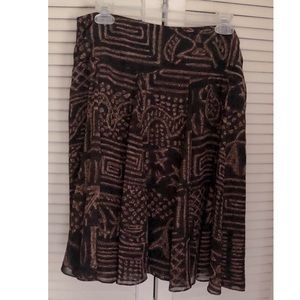 CHAPS Multi Colored Animal Print Sheer Pleated Skirt 12